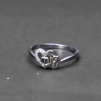 Heart Initial Silver Ring