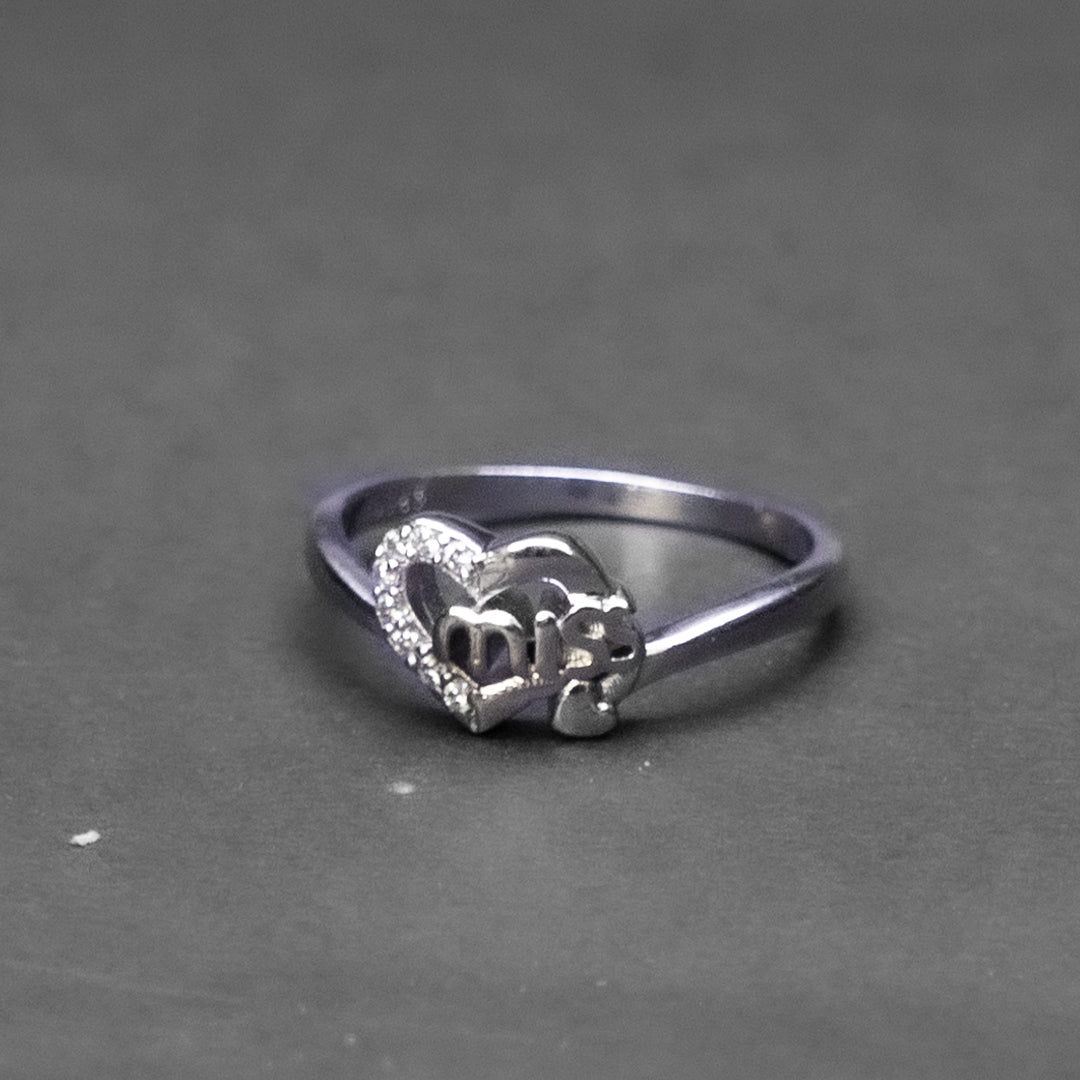 Heart Initial Silver Ring