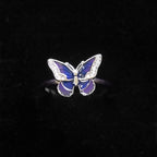 Butterfly Adjustable Silver Ring for Girls