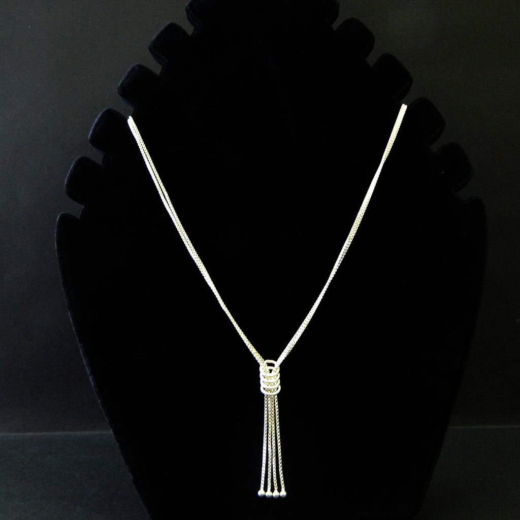 Box Link Tassel Knot Necklace