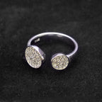 Minimalist Open Cuff Pave Ring