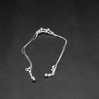 Premium Double Layer Silver Anklet with Crystal Beads