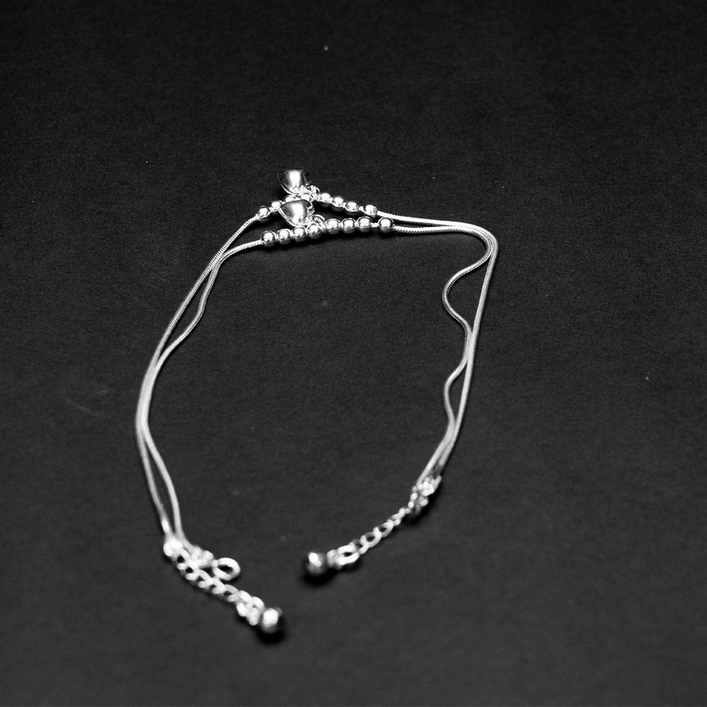 Elegant Silver Charm Anklet
