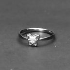 Crystal Butterfly Silver Ring