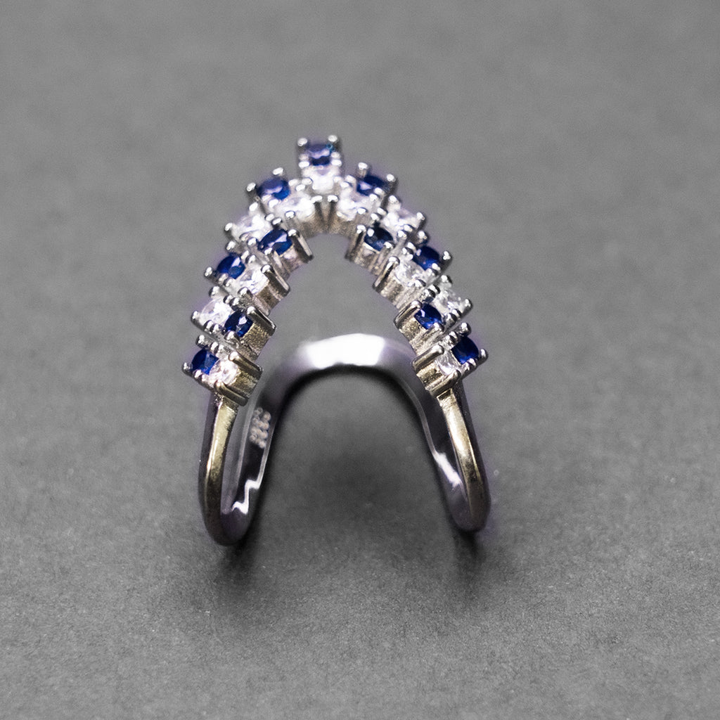 Blue Curve silver Ring