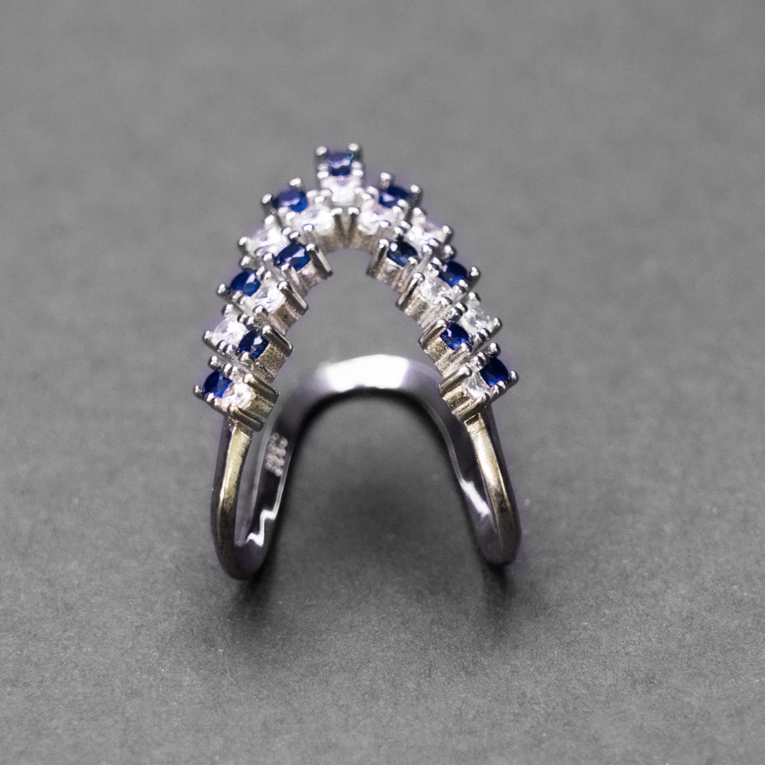 Blue Curve silver Ring