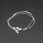 Traditional Indian Style Flat Chain Silver Anklets