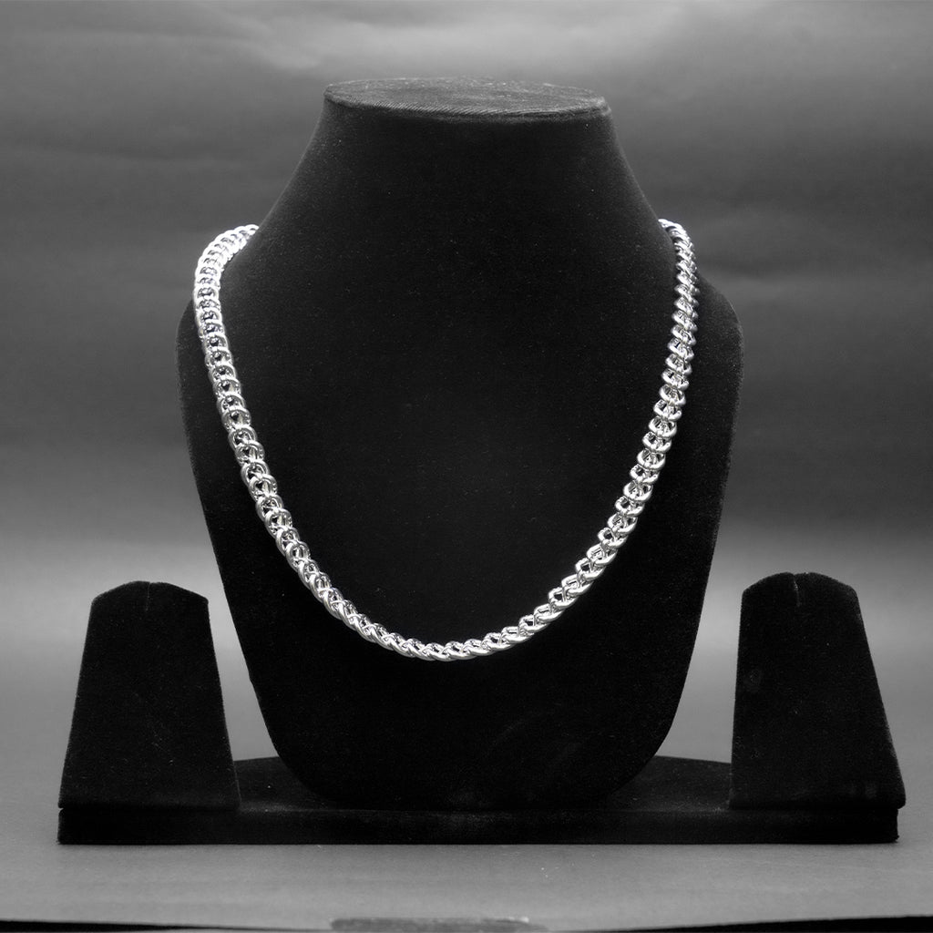 Silver Cuban Link Chain Necklace