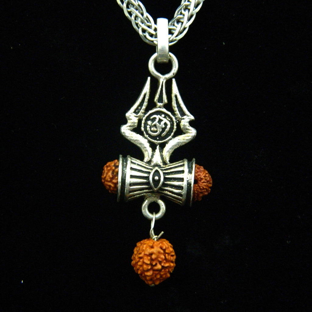 YurSilver Sacred Trishul Rudraksha Pendant