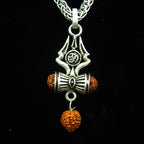YurSilver Sacred Trishul Rudraksha Pendant