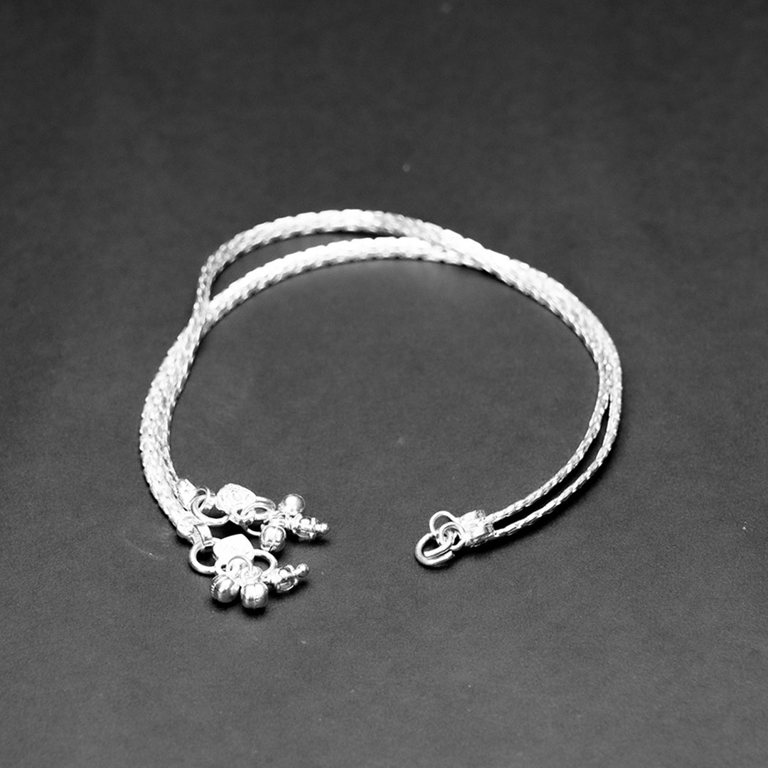 Traditional Flat chain silver anklet