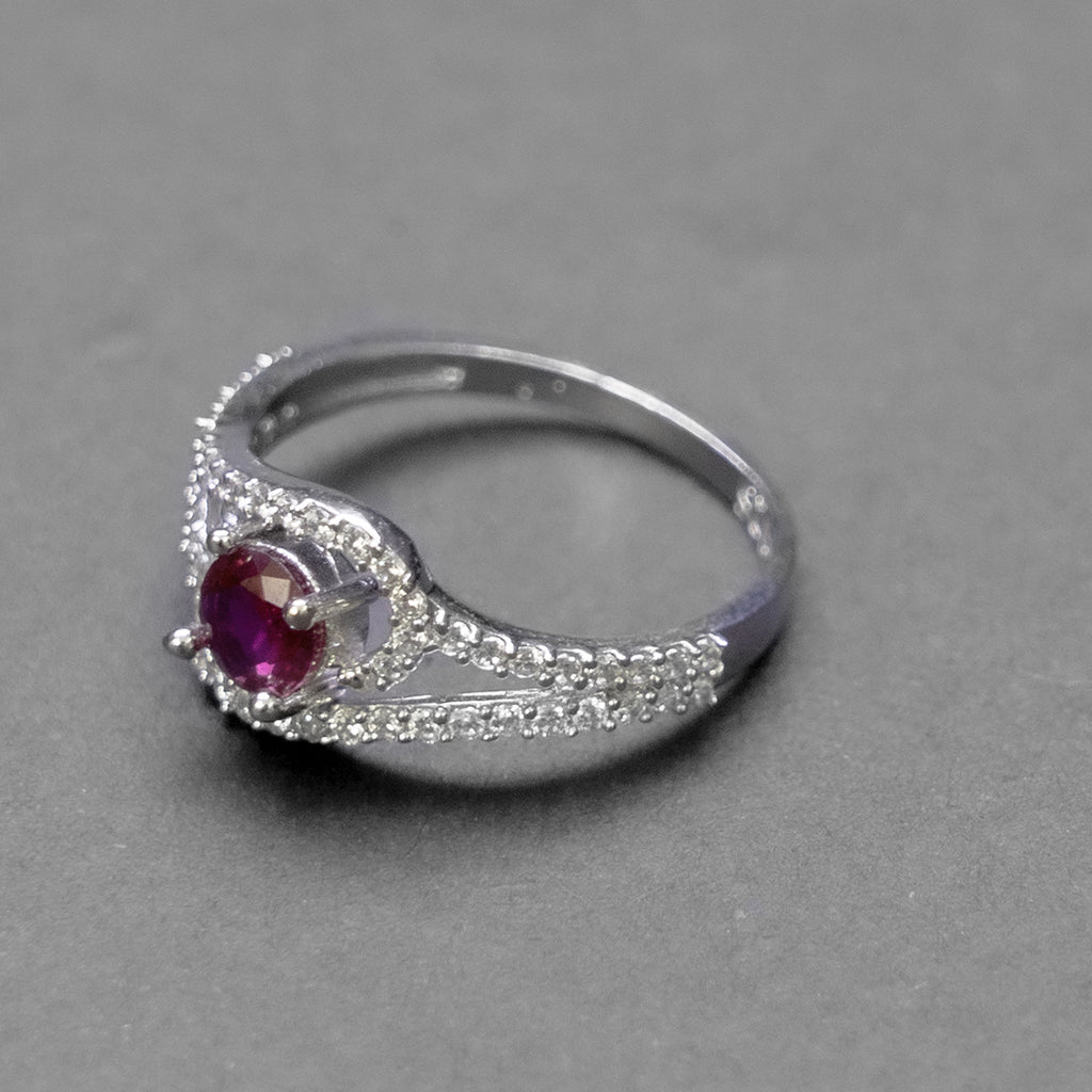 Red Stone 925 Sterling Silverr Ring