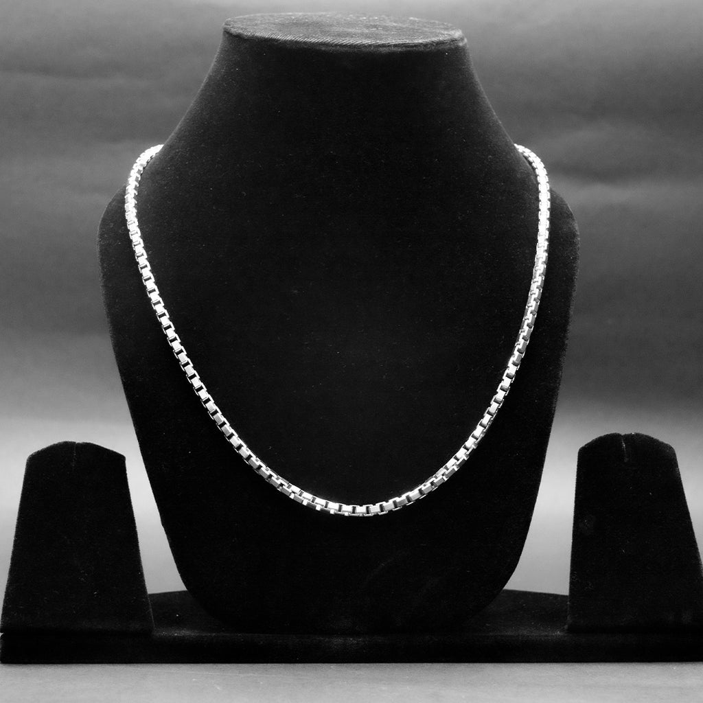 Slim Silver Box Chain Necklace