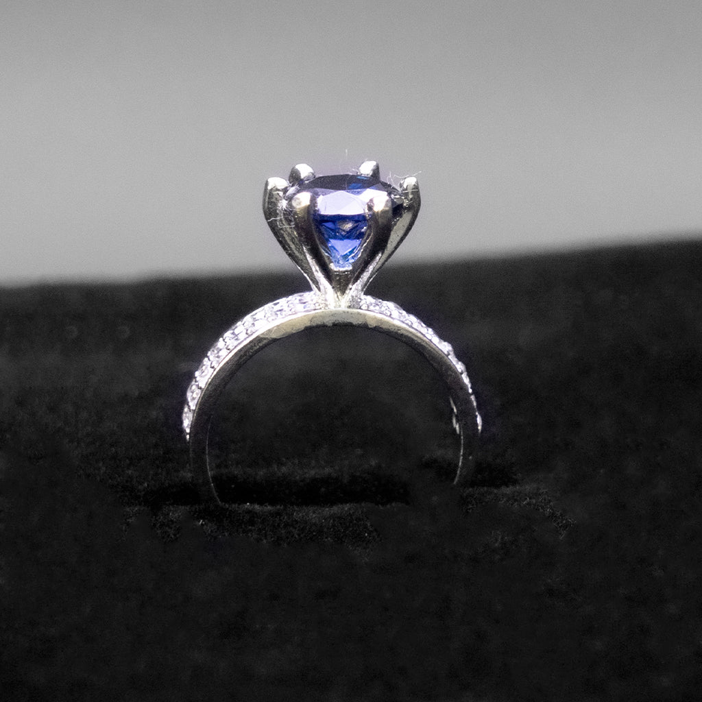 Blue stone  Solitaire Ring