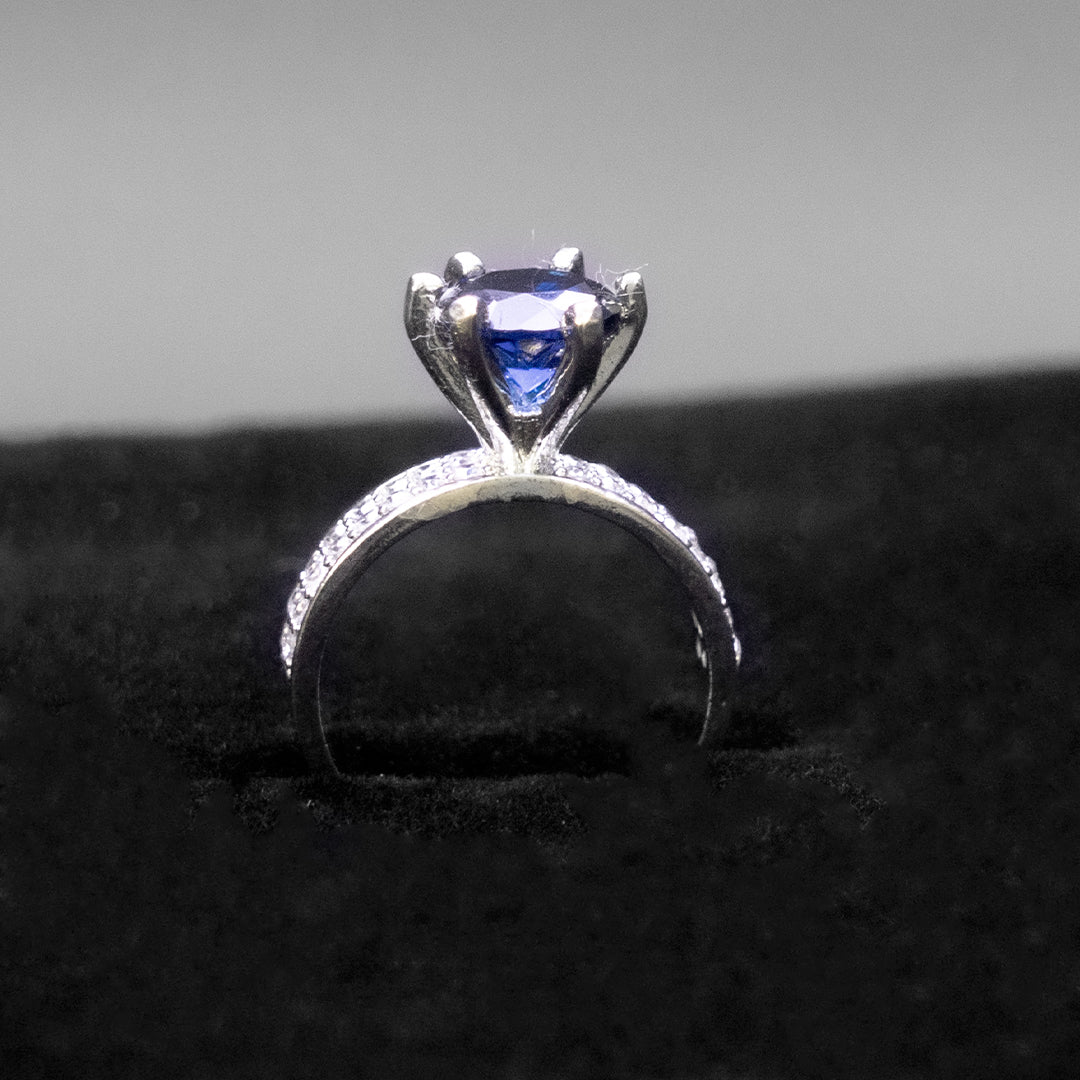 Blue stone  Solitaire Ring