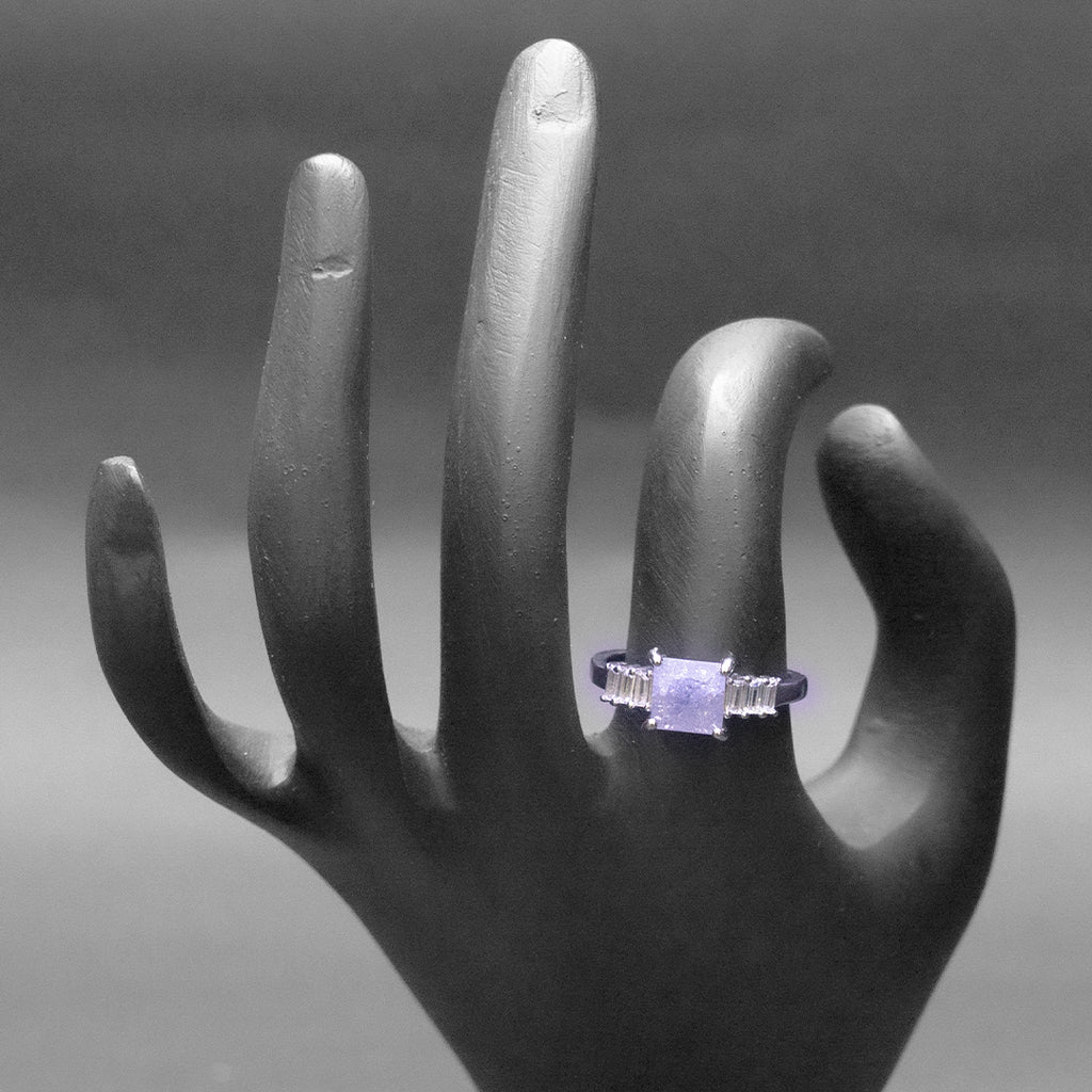 Light Purple Gemstone Silver Ring