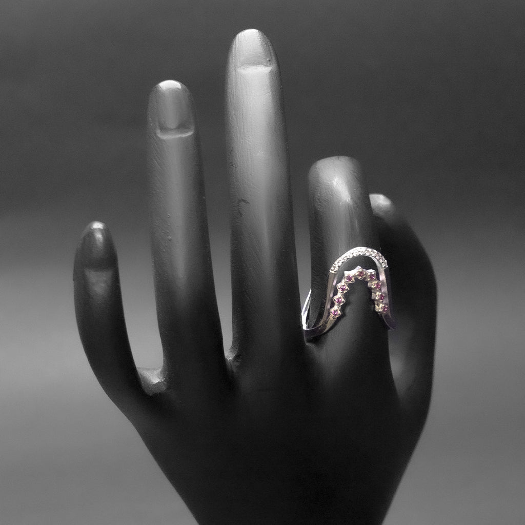Floral Spark Silver Ring