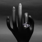 Geometric Triangle Silver Ring