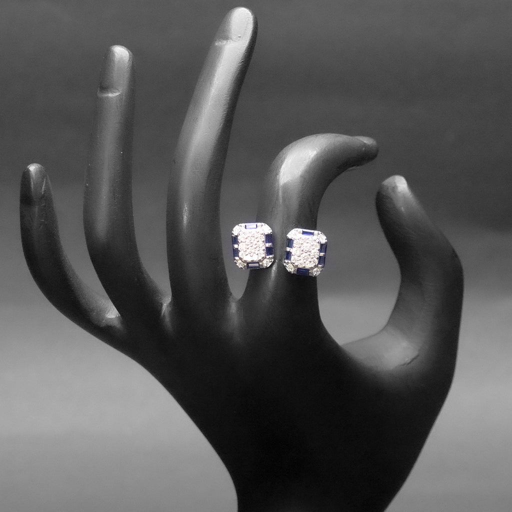 Blue Stone Open Silver Ring