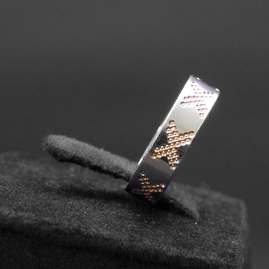 Silver Chevron Stacking Band