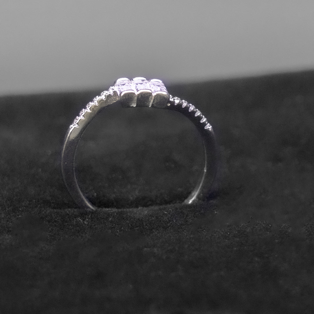 Emerald Cut Open Wrap Silver Ring
