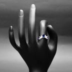 Blue Crown Silver Ring