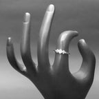 Minimal Triple Stone  Ring