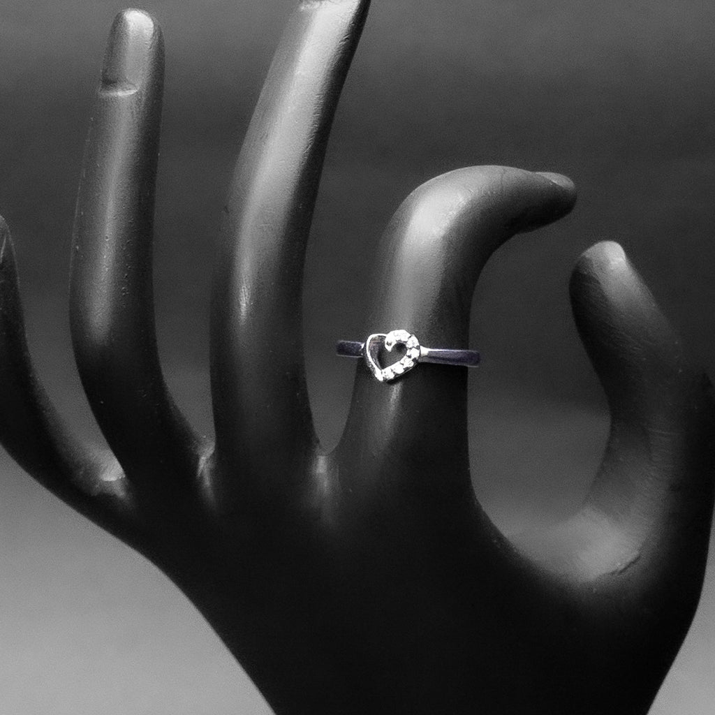 925 Sterling Silver Heart Solitaire Ring