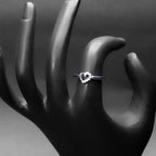 925 Sterling Silver Heart Solitaire Ring