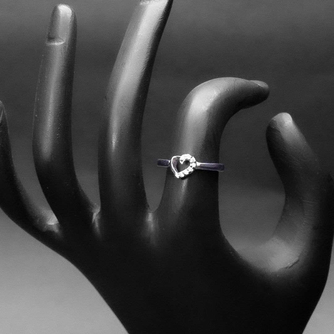 925 Sterling Silver Heart Solitaire Ring