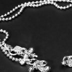 925 Sterling Silver Chain Anklet with Bead Cluster Charm