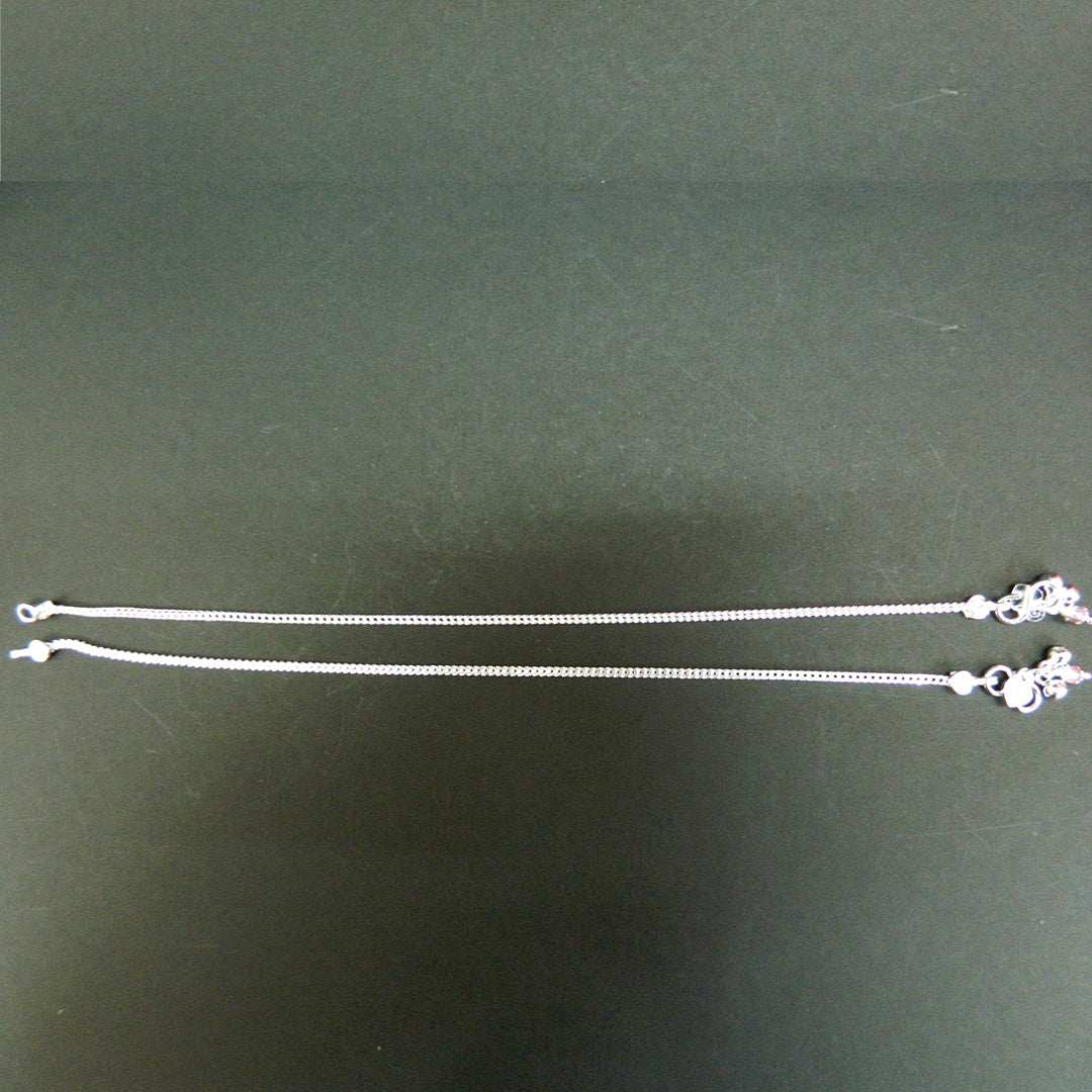 Traditional Indian Style Silver Snake Chain Anklets