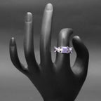 Purple Stone Statement Silver Ring