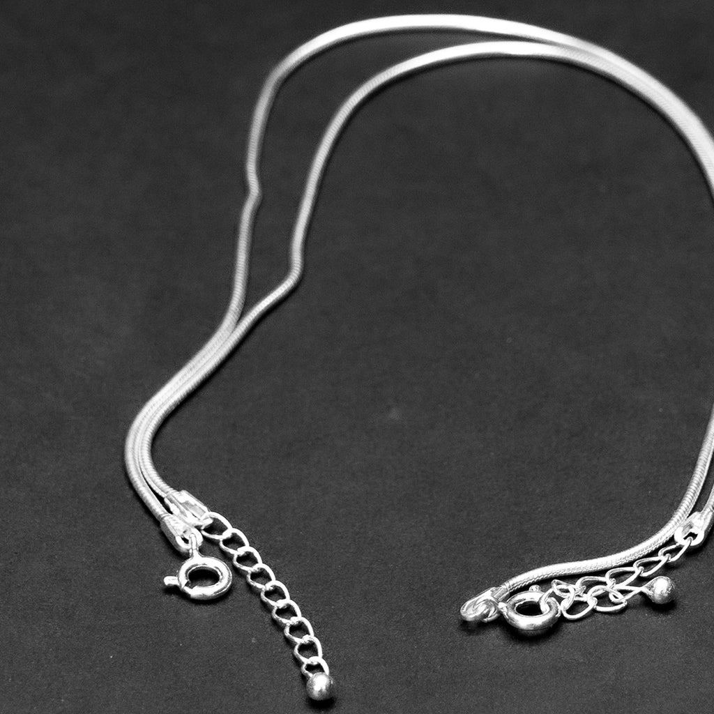 925 sterling silver double-strand anklet
