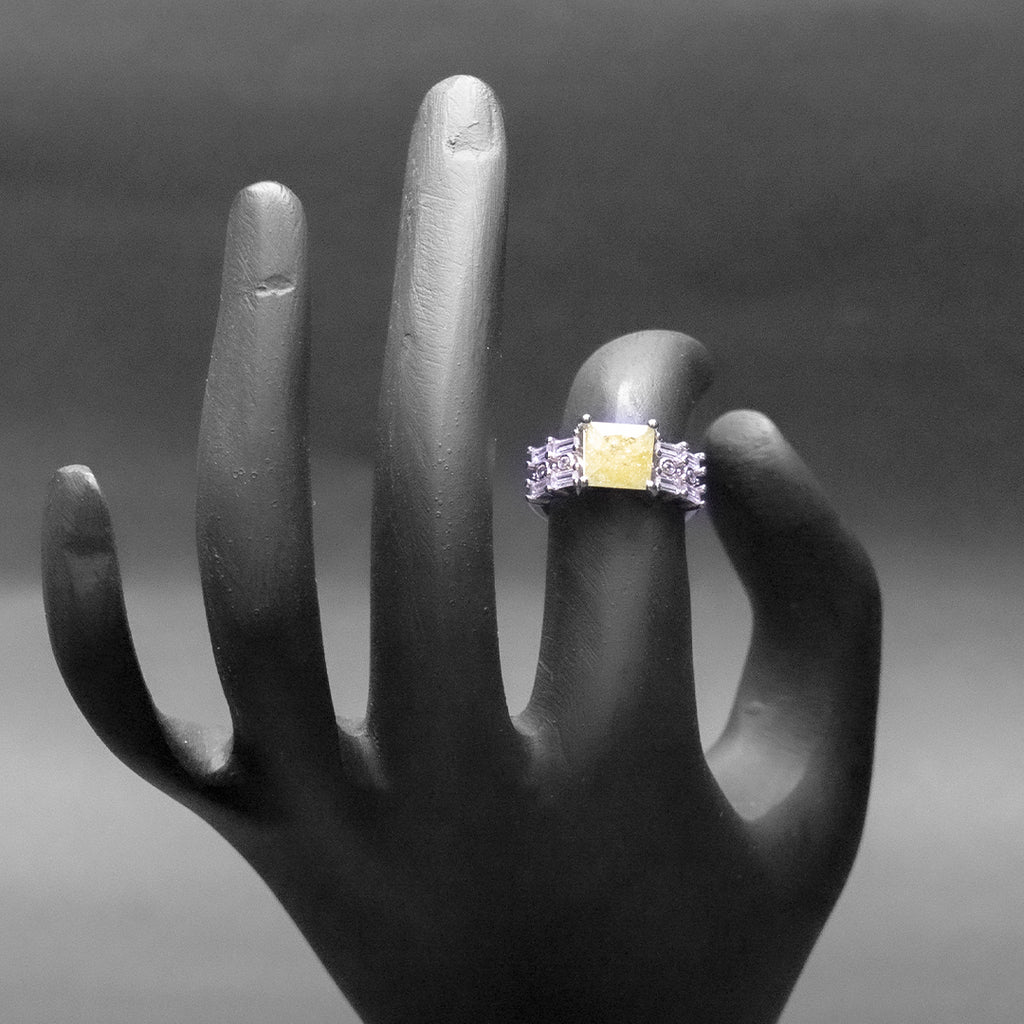 Yellow Stone Silver Ring