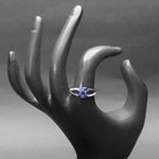 Blue Flower Silver Ring