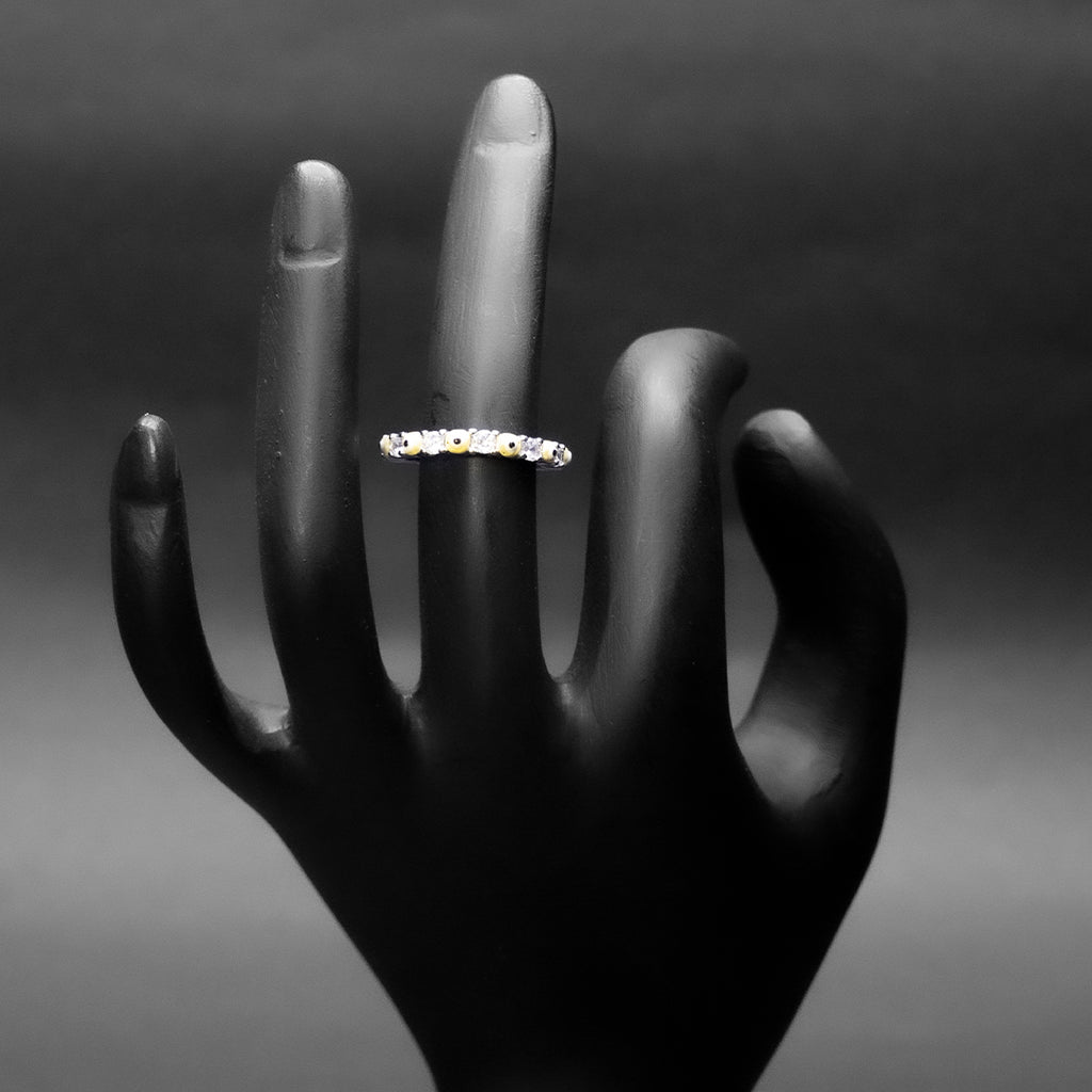 Cubic Stone Silver Eternity Ring