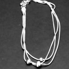 Multi Layer Silver Beaded Anklet  for Girls