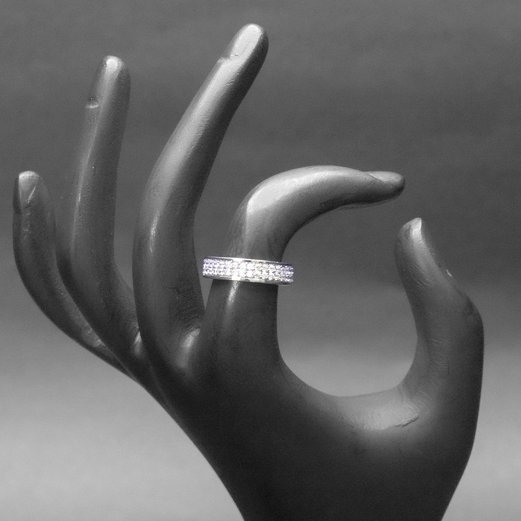 Classic Silver Stone Band Ring