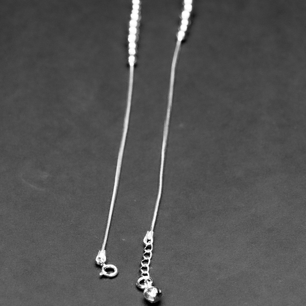 Adjustable Silver Beaded Chain Anklet for Daily Wear