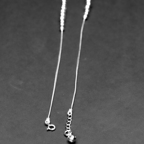 Adjustable Silver Beaded Chain Anklet for Daily Wear