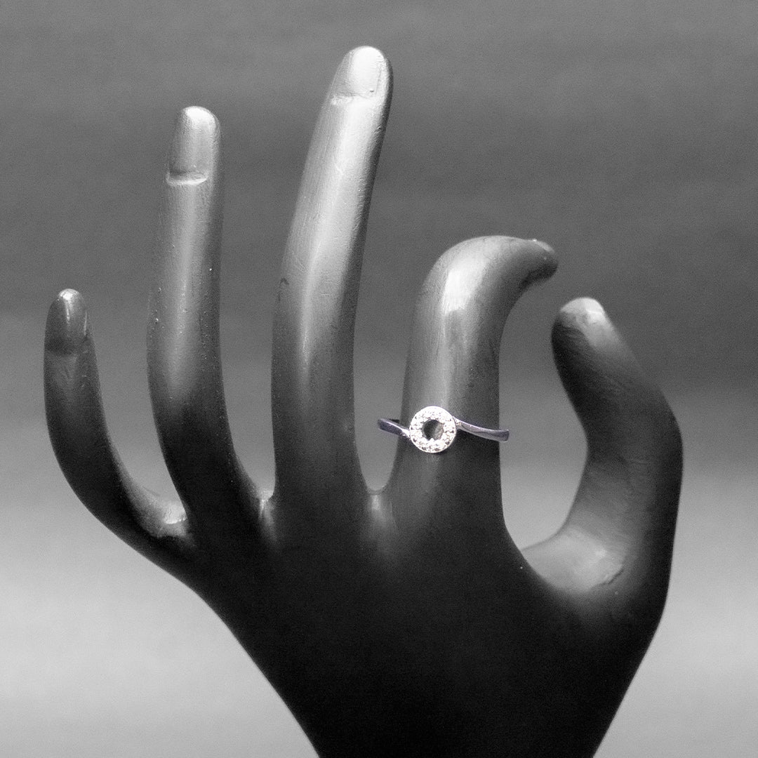Circle Stone 925 Sterling Silver Ring