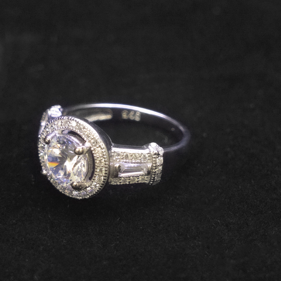 Sterling Silver Halo Statement Ring