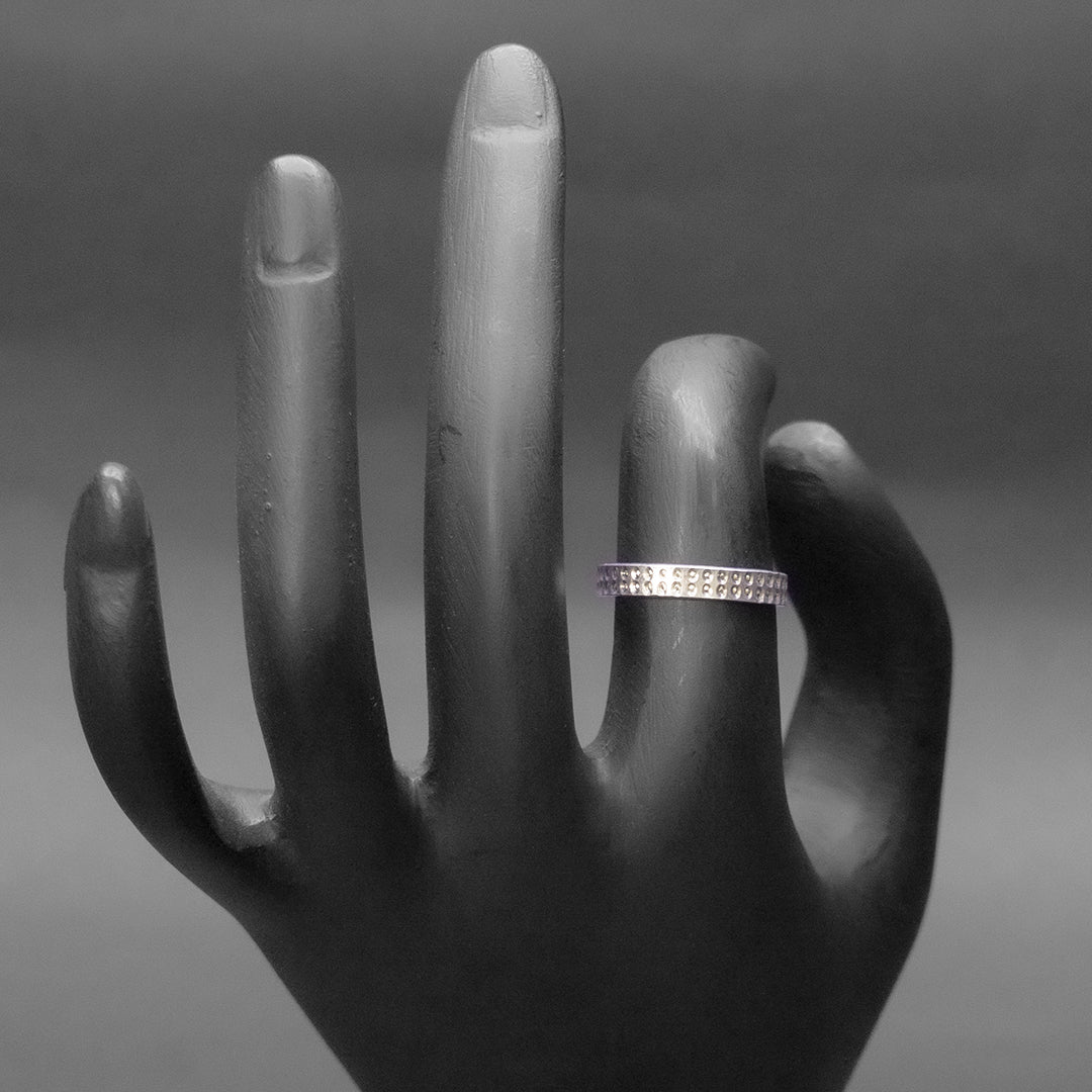 Half Eternity Silver Band Ring