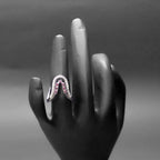 Pink Arch Silver Ring