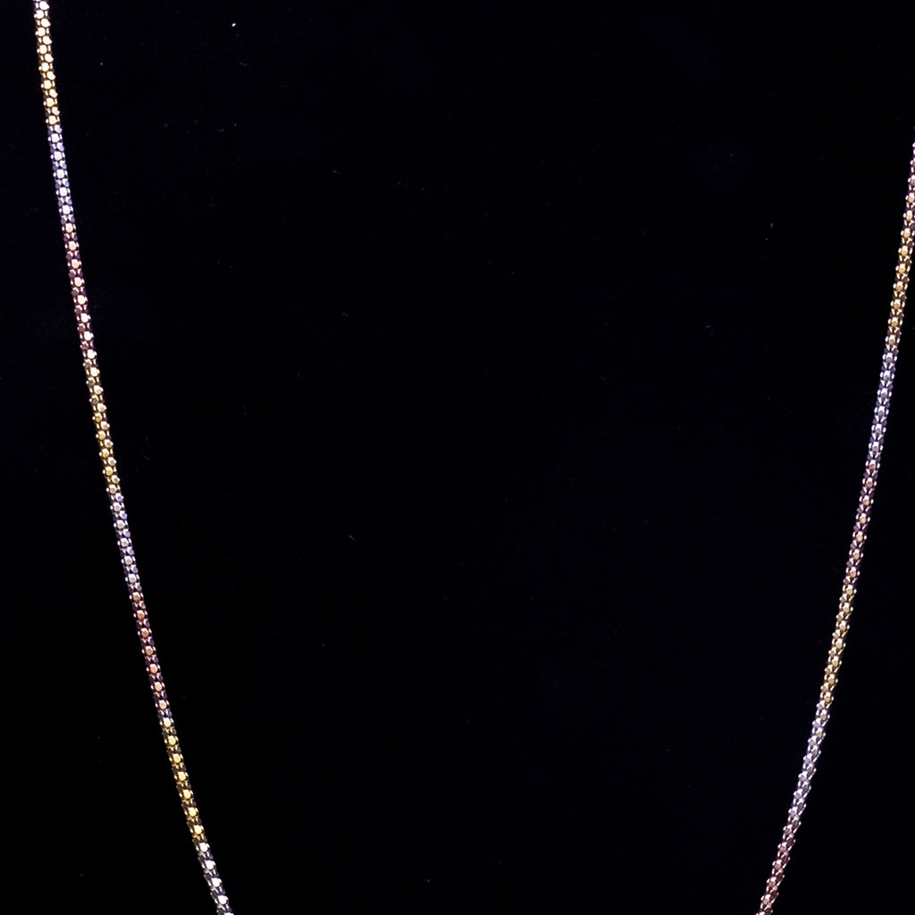 925 Sterling Silver Tri-Tone Chain Necklace