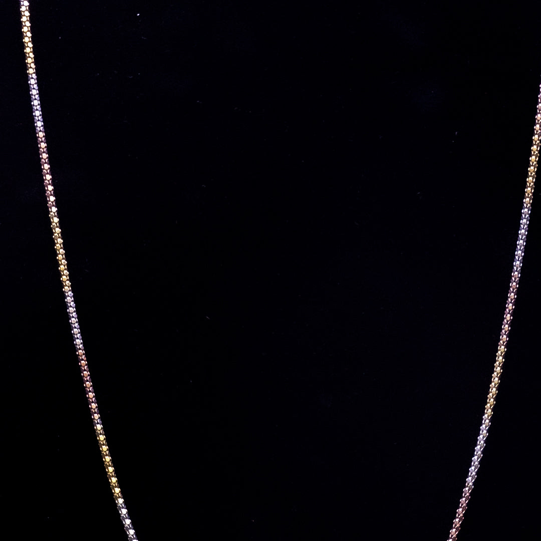 925 Sterling Silver Tri-Tone Chain Necklace