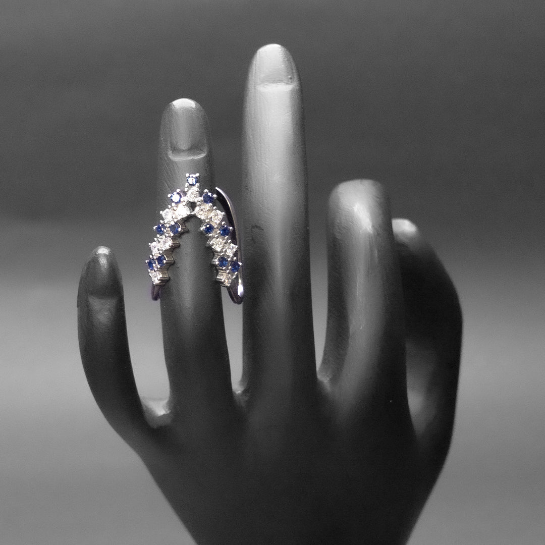 Blue Curve silver Ring