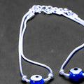 Blue Evil Eye Silver Anklet for Women