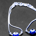 Blue Evil Eye Silver Anklet for Women